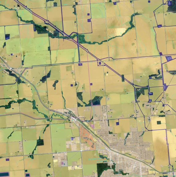 Human Disturbance Data Explorer map showing mapped land use and waterways